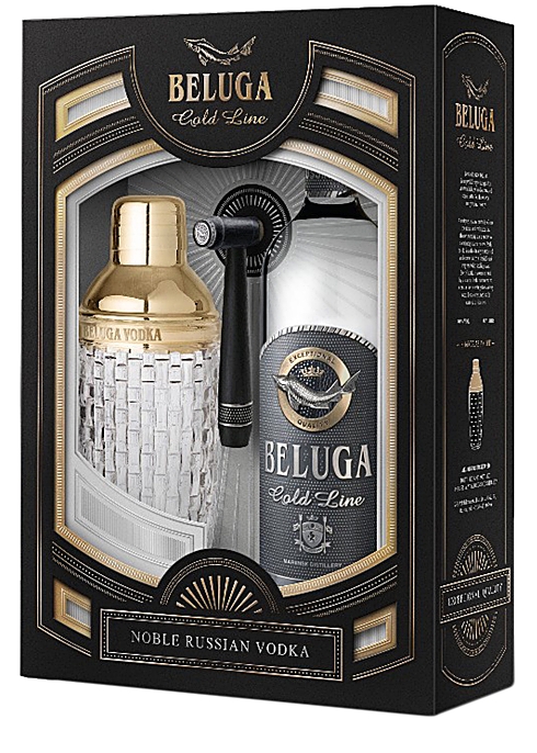 Rượu Vodka Beluga Gold Line Hộp quà Cocktail Shaker - Vodka Beluga Búa
